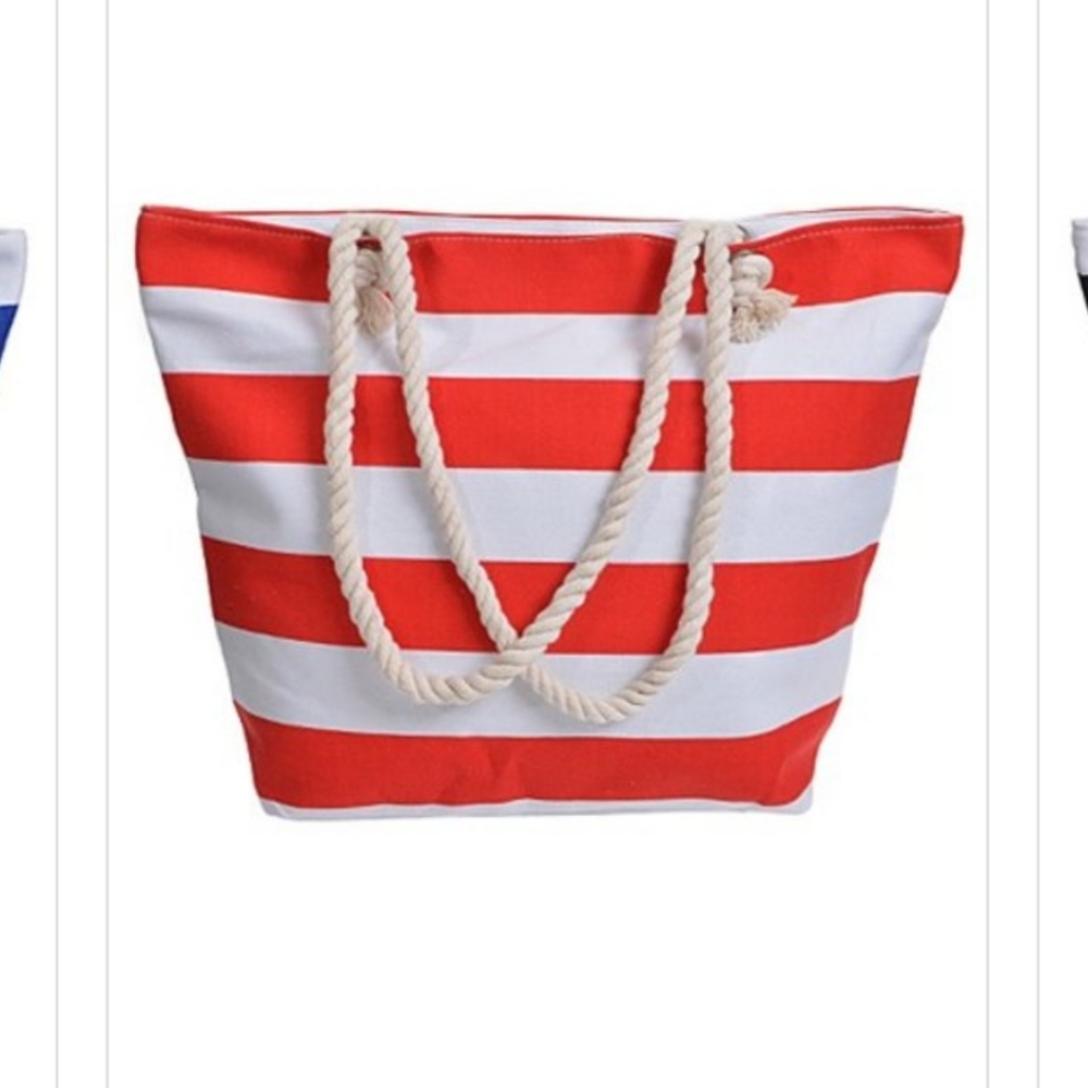 Red Stripes ❤🤍 Beach Bags